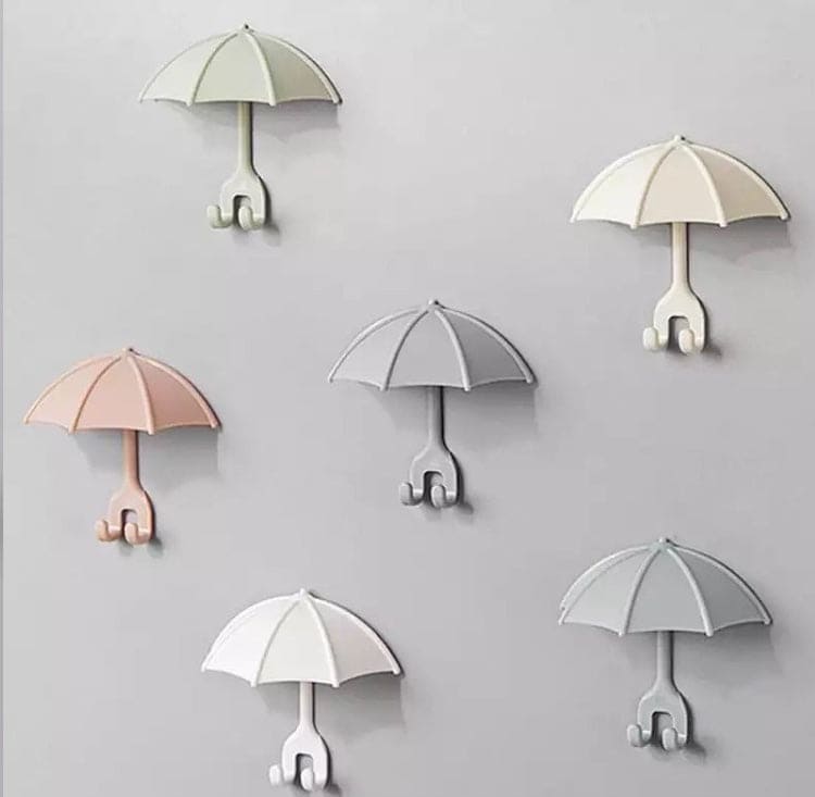 Set Of 3 Umbrella Wall Hooks Sticker, Colorful Key Hanging Holders, Umbrella Toothbrush Holder, Hanging Hook For Hat Purse Key Storage, Umbrella Wall Rack For Kitchens & Bathrooms