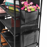 Multifunctional Storage Organizer, Standing Shoe Tower Racks, Cupboard Space Saving Shoe Stand, 7 Tier Shoe Rack for Entryway, Metal Shoe Organizer for Entryway Closet, Stackable Shoe Boots Storage Cabinet With Hooks