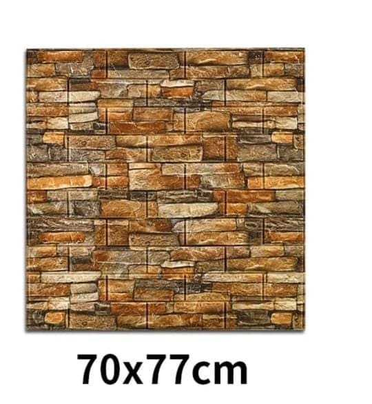 Brick Wall Stickers, Home Decor Waterproof Self-adhesive Wallpapers, Living Room And Bedroom Wall Decor Sheet, 3D Retro Wall Sticker Paper