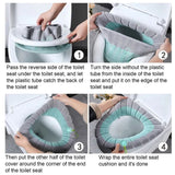 Warm Toilet Seat Cover Mat, Toilet Seat Lid Cover, Bathroom Toilet Pad Cushion With Handle, Stretchable Toilet Seat Cushioned Cloth, Thicker Soft Washable Toilet Warmer