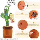 Lovely Talking Toy Dancing Cactus, Cactus Plush Toy, New Electronic Dancing Cactus, Luminous Recording Learning to Speak Twisting Kid Toy, Speak Talk Sound Record Repeat Toy, Kids Education Toy