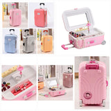Baby Rolling Suitcase Music Box, Classic Spin Dancer Ballet Trolley Luggage Music Box, Creative Suitcase Style Music Jewellery Cosmetics Storage Box, Girl Music Suitcase Style Music Box, Student Plastic Children Girl Jewellery Box