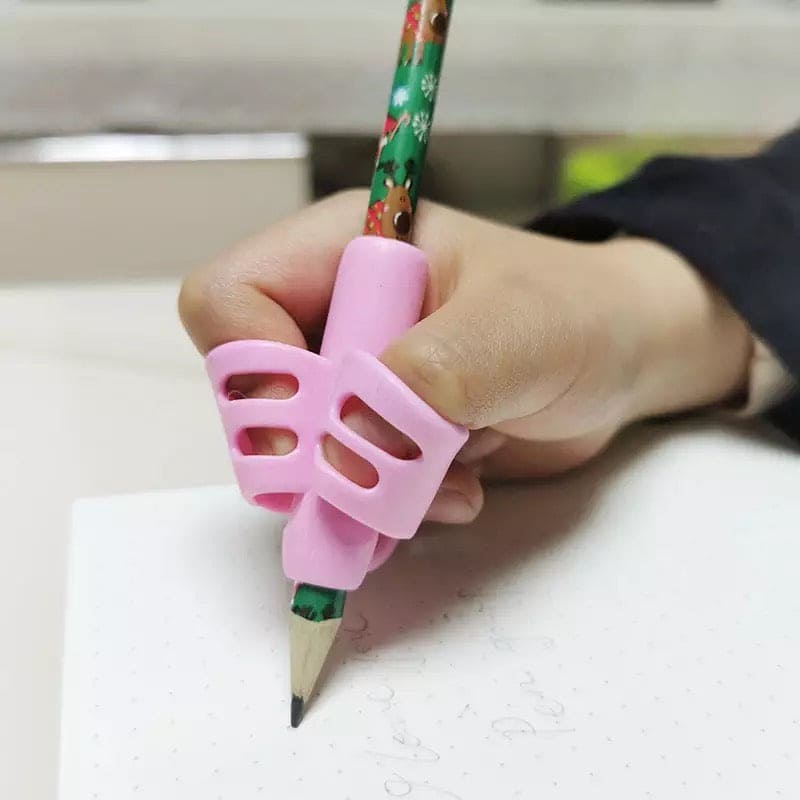 3Pcs Creative Two Finger Pencil Grips, Fingers Silicone Pen Holder For Students, Child Cute Writing Correction Stationery, Student Stationery Teaching Equipment