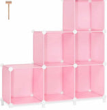 Multipurpose 6 Cubes Portable Wardrobe Cabinet, Clothes Storage Organizer Almirah, 6-Cubes Closet Organizer With Doors, Cute Baby Portable Closet Bedroom Almirah