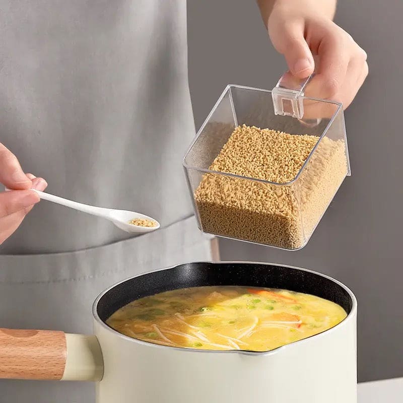 5 in 1 Seasoning Storage Box, Spice Drawer Storage Rack, Kitchen Seasoning Storage Rack With Spoons, Kitchen Wall Mounted Condiment Box, Household Kitchen Rack Seasoning Box