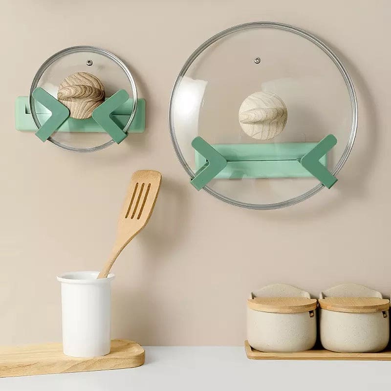 Multifunctional Punch Free Pot Cover Rack, Pot Lid Rack, Wall Mounted Pot Lid Holder, Adjustable Kitchen Cabinet Storage, Household Pot Cover