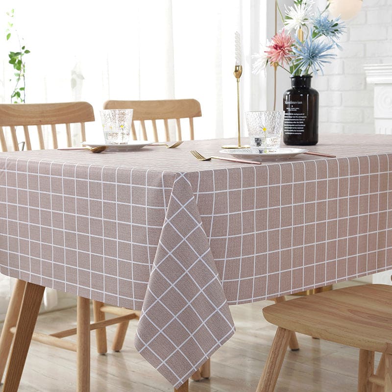 Woven Table Cloth, Waterproof Oilproof Dining Table Cloth, Kitchen Decorative Rectangular Coffee Cuisine Party Table Cover, Simple Square Pattern Table Cloth, Classic Plaid Rectangle Table Cloth For Dinning, Dinner, Party