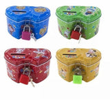 Double Heart Mini Piggy Bank, Coin Saver Box, Money Saving Box With Lock