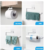 Cabinet Tissue Holder, Wall Mounted Towel Hanger Rack Bar, Cabinet Rag Storage Organizer, Wall Mounted Adjustable Towel Hanger for Kitchen Bathroom, Cabinet Paper Sucker Holder, Napkin Towel Rack Shelf Hook