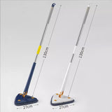 Triangle Extendable Cleaning Mop, 360° Rotatable Squeeze Mop, Multipurpose Cleaning Brush,  Floor Window Cleaning Squeegee Mop,  Mop Cleaner for Kitchen Toilet, Automatic Wringer Mop, Adjustable Telescopic Mop