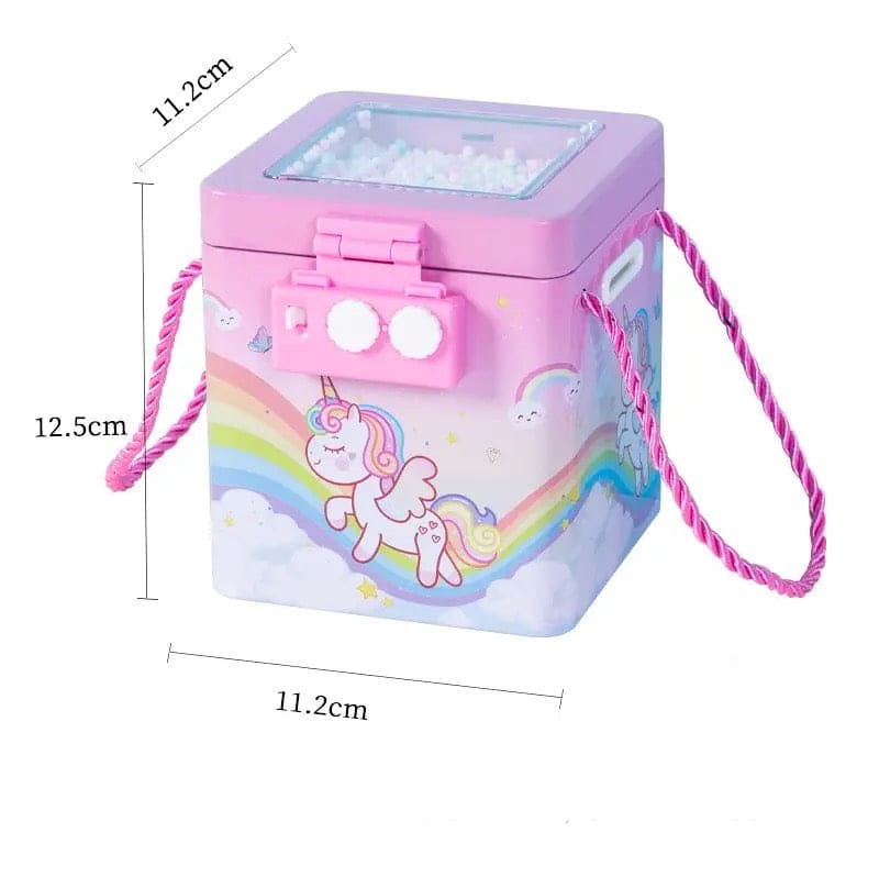 Cute Tinplate Square Piggy Bank, New Unicorn Tinplate Hand Rope Square Password Lock Piggy Bank, Piggy Bank Children Banks Cash Box Lock, Metal Piggy Bank with Password Number Lock, Metal Money Bank for Kids