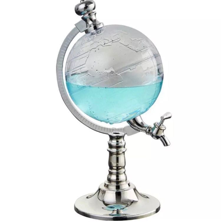 1500ml Globe Shape Dispenser With Funnel And Stopper, Decanter Dispenser For Drinks, World Map Liquor Dispenser