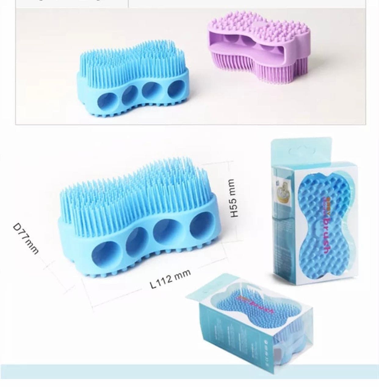 Silicone Bath Brush For Babies, Baby Shampoo Shower Brush, Silicone Body Scrubber, Massage Body Bath Brush