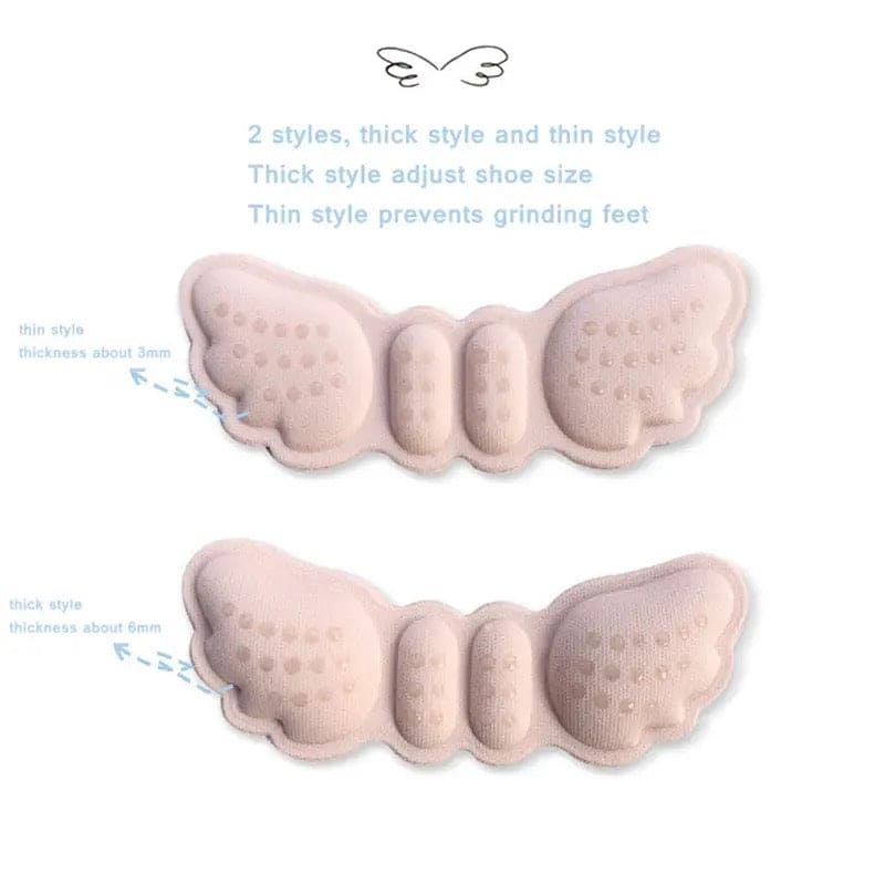 Pair Of Butterfly Shoe Insole, Heel Liner Grips Protector, Anti Keep Abreast Heel Pads, Foot Care Insert Cushion, Anti Slip Shoe Massage Insoles Stickers, Heel Cushion Snugs, Shoe Sole Supporter