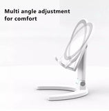 Foldable Desktop Phone Tablet Holder With Mirror, Foldable Support Desk Mobile Phone Holder Stand, Adjustable Desk Phone Holder With Make-up Mirror, Portable Design Mobile Phone Holder