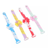 Flower Shaped Bubble Bracelet, Sensory Simple Dimple Fidget Toys, Anti Stress Sensory Stress Relief Wristband, Filip Silicone Press Finger Game Bubble Bracelet