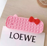 Pop Pencil Case For School Stationary, Silicone Bubble Toy Stationery Storage Bag, Silicon Sensory Stress Relieve Game