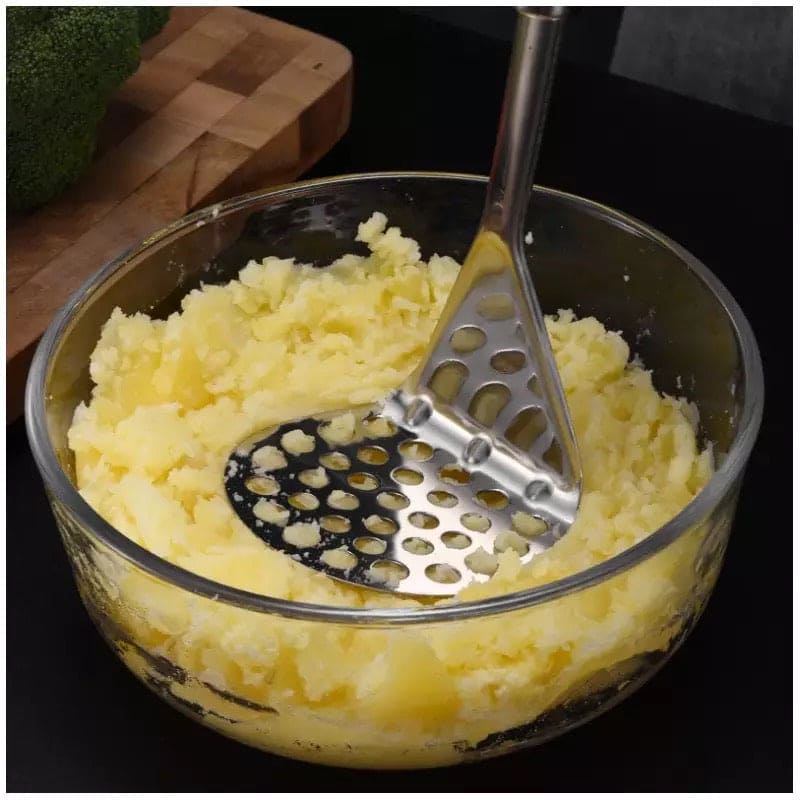 Hand Held Potato Masher, Pressed Potato Crusher,  Potatoes Mud Pusher, Stainless Steel Smooth Musher, Kitchen Cooking Gadget, Stainless Steel Press Mashed Potato Tool