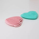 Set of 3 Silicon Heart Sponge, Baby Shampoo Shower Brush, Children Silicone Rubbing Mud, Massage Body Bath Brush, Kids Skin Care Nursing Bath Rubbing Supplies