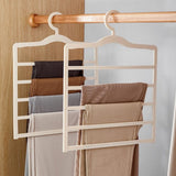 Simple Trouser Hanger, Multilayer Household Wardrobe Hanger,  5 Layers Pants Towel Scarfs Racks, Multifunctional Storage Hanger, Non-slip Magic Hanger, Wardrobe Organizer Storage Rack