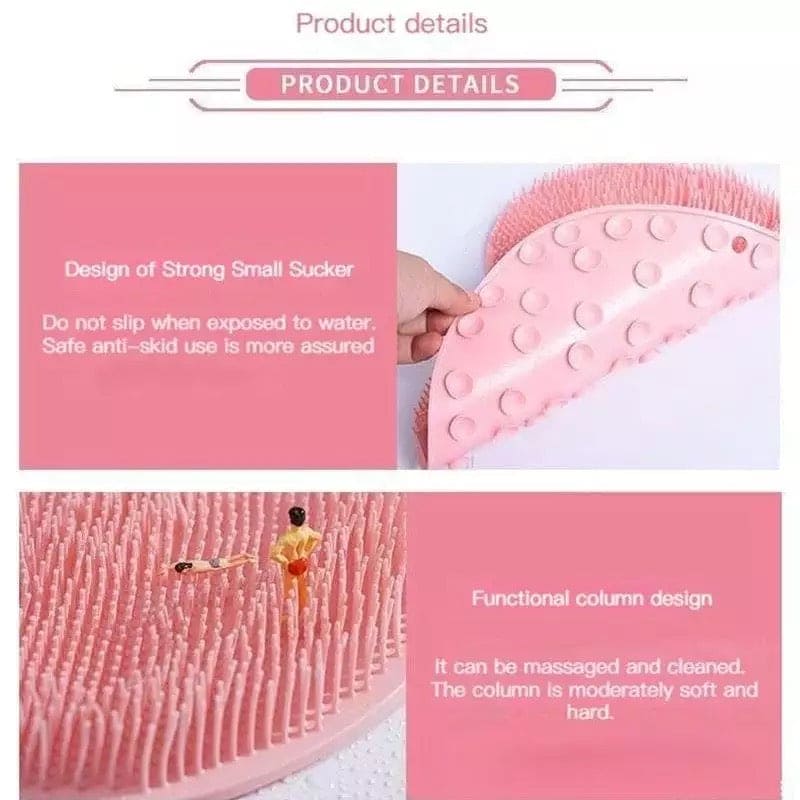 Silicone Bath Mat, Shower Cushion Brush Foot Massage Mat Scrub Back Bath Brush, Anti-Slip Scrub Pad, Anti-slip Mat Scrubber, Rubbing Back Artifact Massage Bathtub Sucker