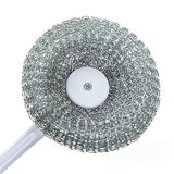 Splicing Wire Ball Scrubs Brush, Long Handle Removable Replacement Brush, Utility Stainless Steel Wire Ball Brush, Durable Cleaning Brush, Dish Bowl Washing Kitchen Gadget, Nano Steel Ball Cleaning Scrubber