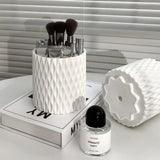 Makeup Bucket Organizer, Multifunctional Rotating Pencil Makeup Brush Holder, Hollow Multiuse Organizer, Non-slip Round Multi Grid Desktop Sundries Pencil Holder, Lipstick Eyebrow Pencil Holder, Desktop Makeup Brush Storage Bucket