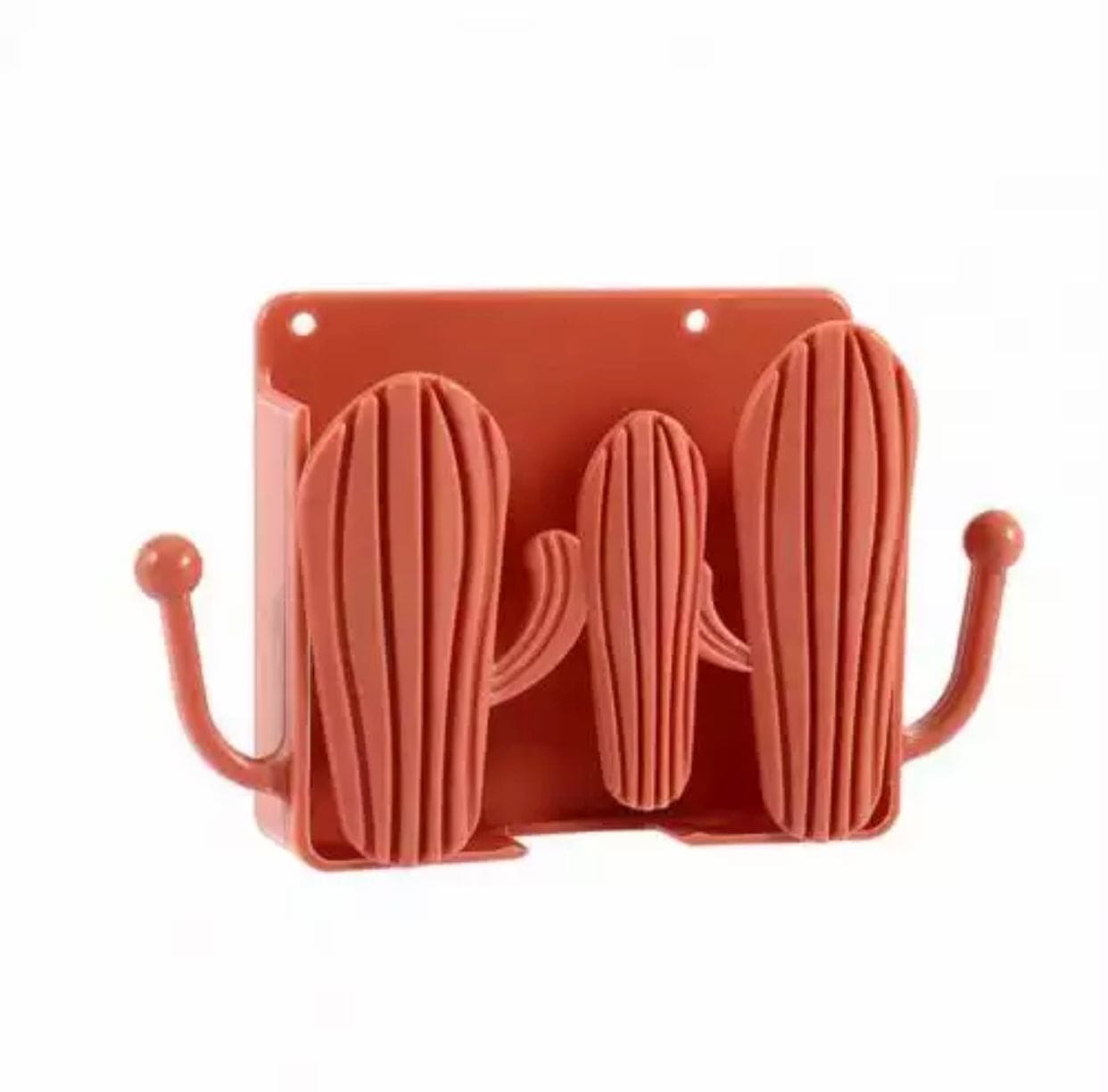 Wall Mounted Self Adhesive Cactus Shaped Charger Phone Bracket Holder, Wall Mounted Remote Control Storage Box, Mobile Phone Charging Stand
