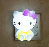 Hello Kitty Night Light, Cartoon Kitty Modeling Tri  Color LED Night Light, Eye Protection Plug Lamp