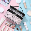 Dual Transparent Cosmetic Bag, Women Make Up Case, Big Capacity Travel Makeup Organizer, Toiletry Beauty Storage, Portable Women Makeup Bag, Travel Carrying Bag, Cosmetic Storage Bag, Dual Zipper Wash Beauty Pouch