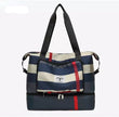 Durable Fitness Handbag, Folding Duffel Bag, Waterproof High Capacity Fashion Plaid Travel Hand Bag, Wet Dry Separation Sports Tote Bag, Women Shoulder Bags, Multifunctional Travel Bag, Convenient Foldable Travel Storage Bag
