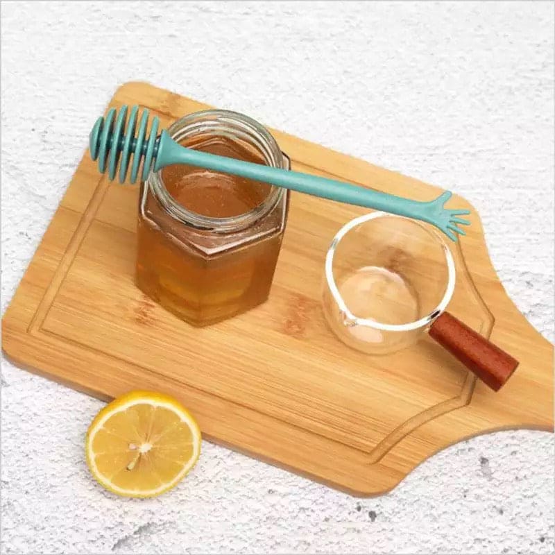 Set Of 2 Plastic Honey Stir Stick, Dessert Coffee Milk Tea Plastic Mixing Stick, Cute Shape Long Handle Kitchen Bee Stick, Practical Honey Stirring Bar
