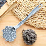 Long Handle Wire Ball Cleaning Brush, Dish Cleaning Brush, Ball Brush Cleaning Brush
