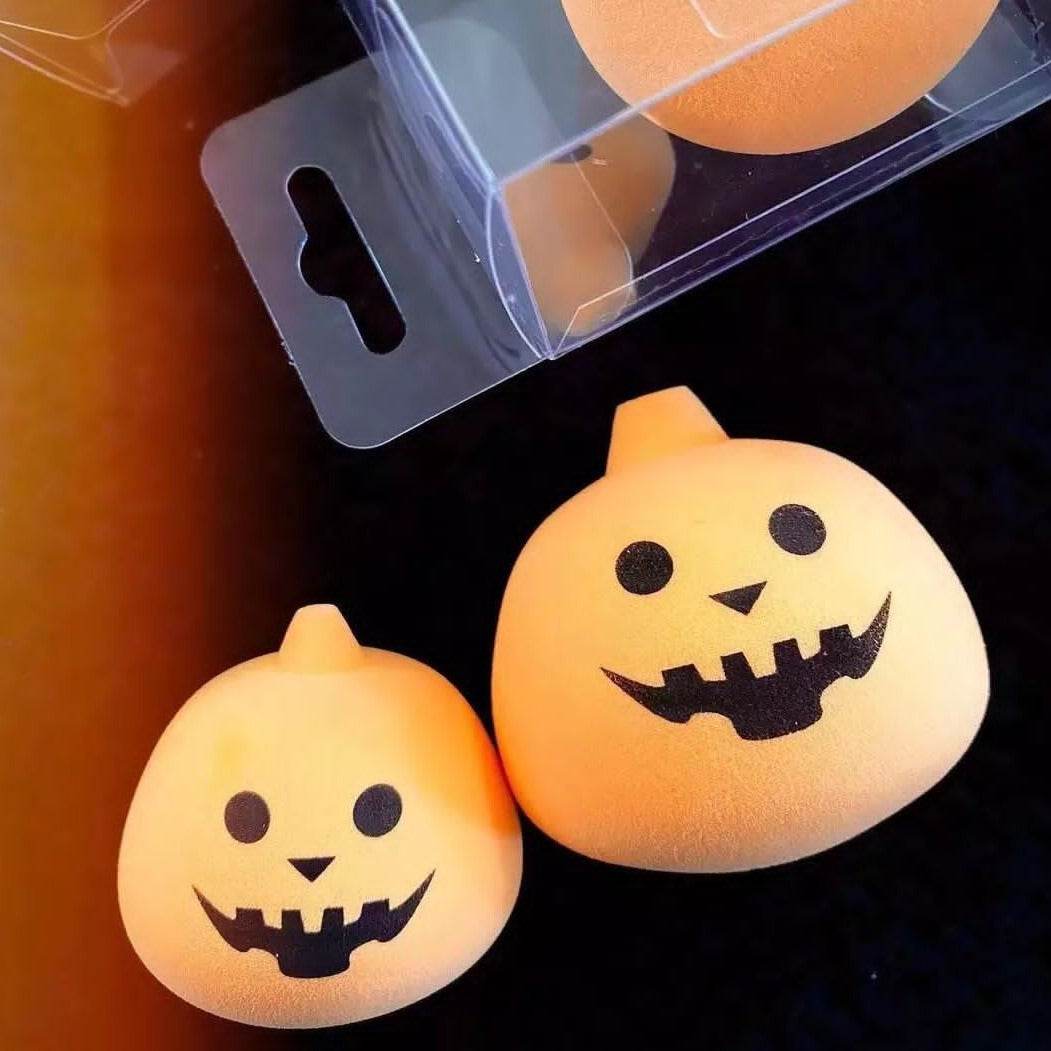 Set Of 4 Halloween Pumpkin Shape Makeup Beauty Blender, Foundation Cream Powder Cosmetic Puff,  Makeup Sponge Set