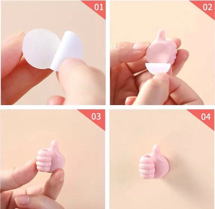 Set Of 5 Silicone Multifunctional Hand Wall Clips, Behind-door Keys Tower Organizer Hook, Wire Data Line Holder, Silicon Thumb Holder