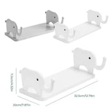 Elephant Storage Shelf, Multifunctional Storage Rack,  Elephant Guardrail Hook Storage Rack, Household Kitchen Bathroom Organizer Shelf, Wall Hanging Seasoning Storage Shelf, Wall Mounted Storage Organizer, Multipurpose Floating Shelf