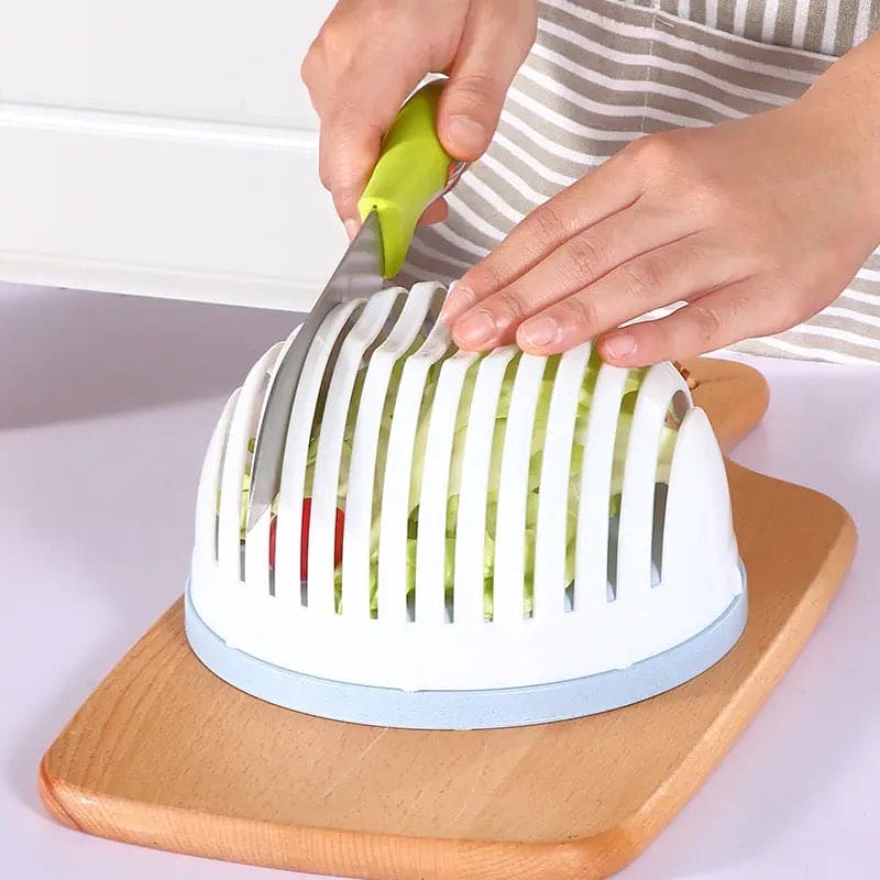 Salad Cutter Bowl, Snap Salad Cutter Bowl, Multifunctional Fast Strainer Salad Cutter Bowl, Household Fruit Salad Bowl, Button Style Salad Cutting Bowl, Strainer Fresh Salad Slicer Bowl, Magical Salad Maker