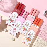 Set Of 3 Fruity Lip Gloss, Velvet Matte Lipstick, Natural Matte Lip Balm, Waterproof Moisturizing Lasting Beauty Makeup Lipstick, Long-Lasting Liquid Lipstick