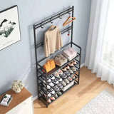 Nordic Coat And Hat Rack, Entryway Floor Display Clothes Rack, Household Shelf Living Room Clothes Storage Rack, Homlly Entryway Coat Rack with Shoes Organizer,  Multi-Functional Shoe Rack, Bedroom Living Room Hanger