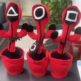 Squid Game Plush Dancing Singing Cactus, Recordable Luminous Swinging Children Toy, New Electronic Dancing Cactus, Luminous Recording Learning to Speak Twisting Kids Toy