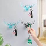 Set Of 3 Crystal Deer Antler Hook, Crystal Clear Wall Hanging Hooks, Punch-free Hats Keychains Hanging Hook With Sticky Wall