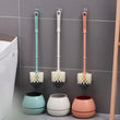 Floor Standing Toilet Brush with Holder, Plastic Toilet Brush, Bathroom Floor Scrubbing Set, Toilet Brush and Holder Set, Toilet Bowl Brush and Holder for Bathroom Organization,  Wall Mounted & Floor Standing