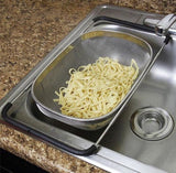 Stainless Steel Drain Basket, Micro Perforated Colander Strainer Basket, Over the Sink Fine Mesh Basket