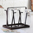 Iron Glass Stand, 6 Hooks Cups Mug Glass Stand Holder, Metal Cup Drying Rack Shelf, Cup Hanging Drainer, Upside Down Cup Drain Rack, Countertop Cup Holder for Bottle, Glass, Mug, Non-Slip Mugs Bottles Organizer For Kitchen