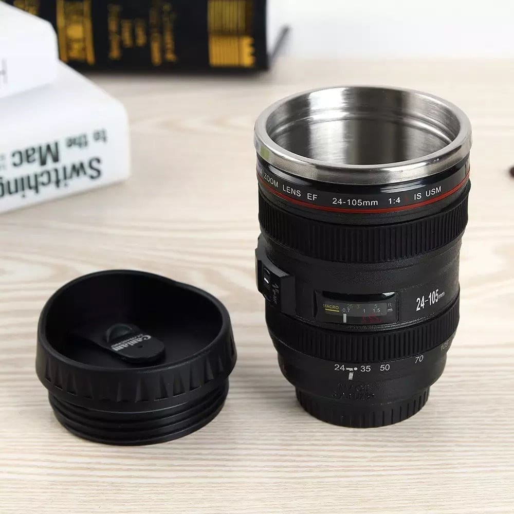 Creative 400ml Stainless Steel Liner Camera Lens Mug, Coffee Tea Cup Mug With Lid, Novelty Gifts Thermocup Thermo Mug, SLR Camera Coffee Mug,  Stainless Steel Vacuum Flasks Thermal Insulation Cup