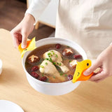 2 Pcs Silicone Small Yellow Duck Pot Gripper, Heat Insulation Hot Plate Clip, Duck Anti-scald Baking Cooking Grips, Kitchen Finger Protector, Microwave Hand Protector Clip