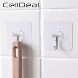 Set Of 10 Multipurpose Kitchen Wall Hook, Wall-Mounted Hanger Hook Suction Cups, Sticky Hook Suitable for Kitchen Bathroom, Adhesive Utensil Holder