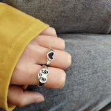 2 Pcs Creative Crying Heart Rings, Trendy Fashion Female Resizable Ring Jewellery , Vintage Adjustable Ring