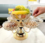 Multilayer Candy Platter, European Metal Fruit Bowl, Creative Light Luxury Snack Candy Plate,  Home Living Room Coffee Table Tray, Decorations Fruit Bowl, Rotatable Fruit Basket