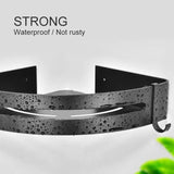 Black Metal Corner Bathroom Shelf Organizer, Shower Storage Rack, Wall Mounted Toilet Shampoo Holder, Wall Mounted Shower Organizer
